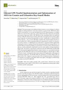 Efficient GPU Parallel Implementation and Optimization of ARIA for Counter and Exhaustive Key-Search Modes