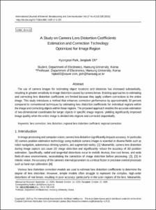 A Study on Camera Lens Distortion Coefficients Estimation and Correction Technology Optimized for Image Region