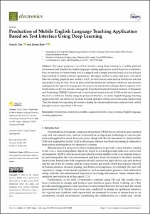 Production of Mobile English Language Teaching Application Based on Text Interface Using Deep Learning